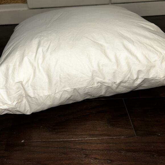 Classic Concepts Linen Pillow Orange Geometric Embroidered Deco Duck Feather 19" - Picture 10 of 12